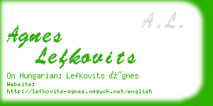 agnes lefkovits business card